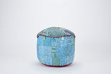 Large Patchwork Round Pouffe